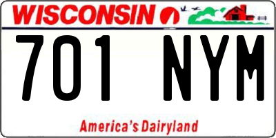 WI license plate 701NYM