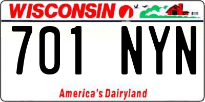 WI license plate 701NYN