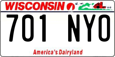 WI license plate 701NYO