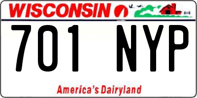 WI license plate 701NYP