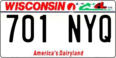 WI license plate 701NYQ