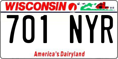 WI license plate 701NYR