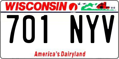 WI license plate 701NYV