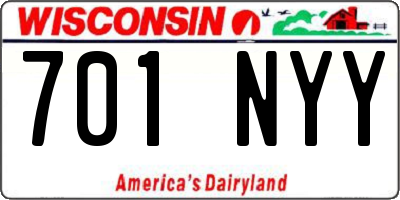 WI license plate 701NYY