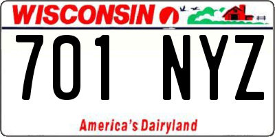 WI license plate 701NYZ