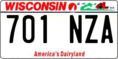 WI license plate 701NZA