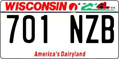 WI license plate 701NZB