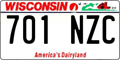 WI license plate 701NZC