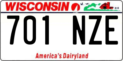 WI license plate 701NZE