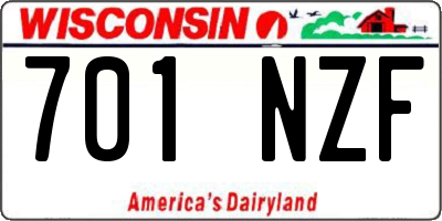 WI license plate 701NZF