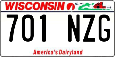 WI license plate 701NZG