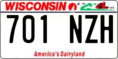 WI license plate 701NZH