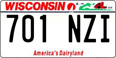 WI license plate 701NZI