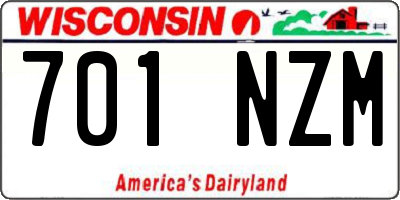 WI license plate 701NZM