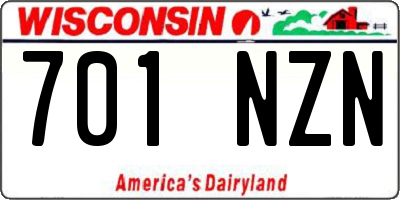 WI license plate 701NZN