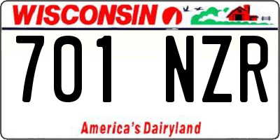 WI license plate 701NZR