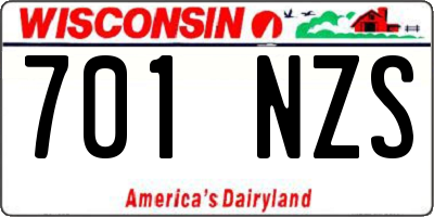 WI license plate 701NZS
