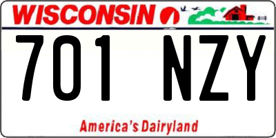 WI license plate 701NZY