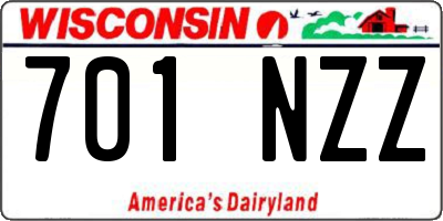 WI license plate 701NZZ