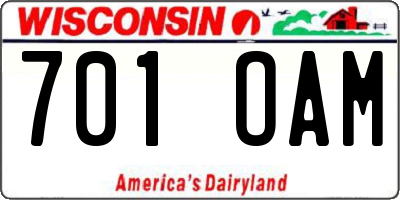WI license plate 701OAM