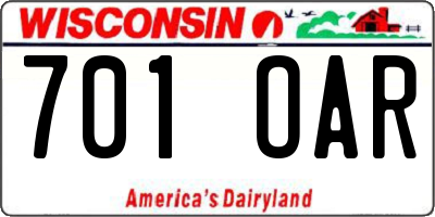 WI license plate 701OAR