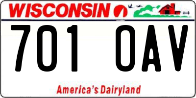 WI license plate 701OAV