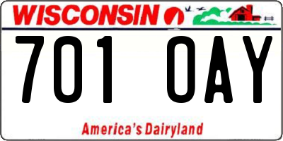WI license plate 701OAY