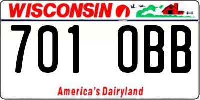 WI license plate 701OBB