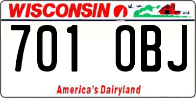 WI license plate 701OBJ