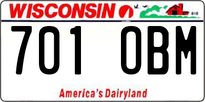 WI license plate 701OBM