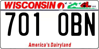 WI license plate 701OBN