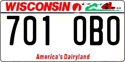 WI license plate 701OBO