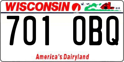 WI license plate 701OBQ