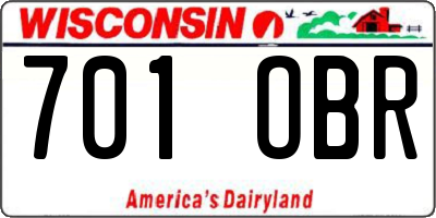 WI license plate 701OBR