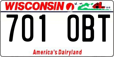 WI license plate 701OBT