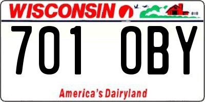 WI license plate 701OBY