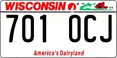 WI license plate 701OCJ