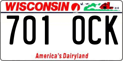 WI license plate 701OCK
