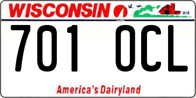 WI license plate 701OCL