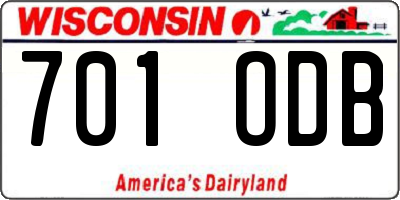 WI license plate 701ODB