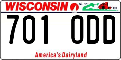 WI license plate 701ODD