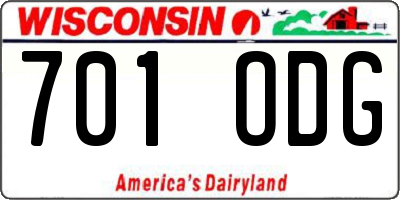WI license plate 701ODG