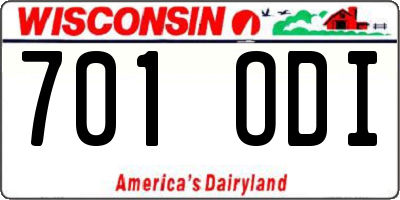 WI license plate 701ODI