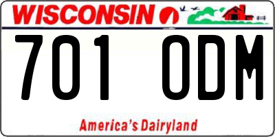 WI license plate 701ODM