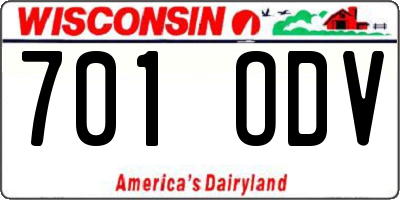 WI license plate 701ODV