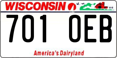 WI license plate 701OEB