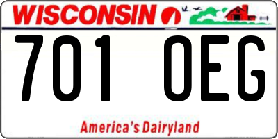WI license plate 701OEG