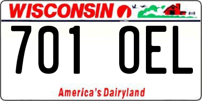 WI license plate 701OEL