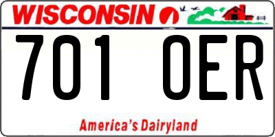 WI license plate 701OER