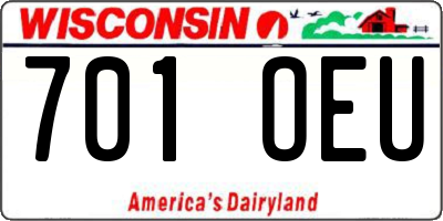 WI license plate 701OEU